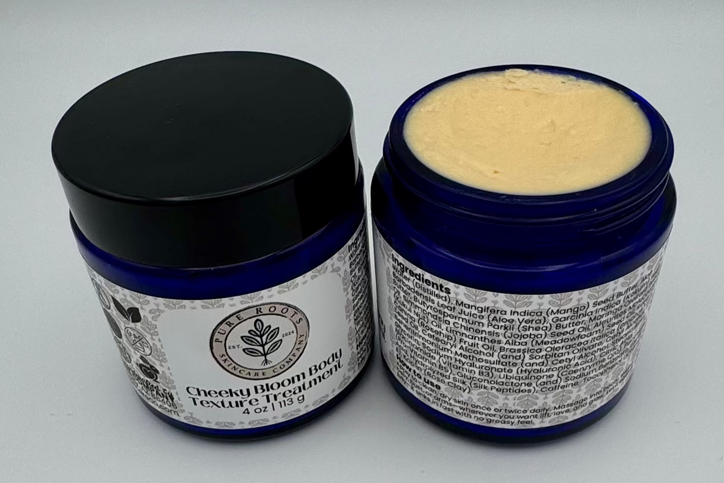 Cheeky Bloom Texture Treatment | Unscented Botanical Body Crème for Smoother-Feeling Skin