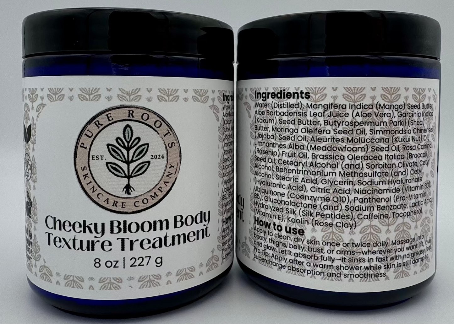 Cheeky Bloom Texture Treatment | Unscented Botanical Body Crème for Smoother-Feeling Skin