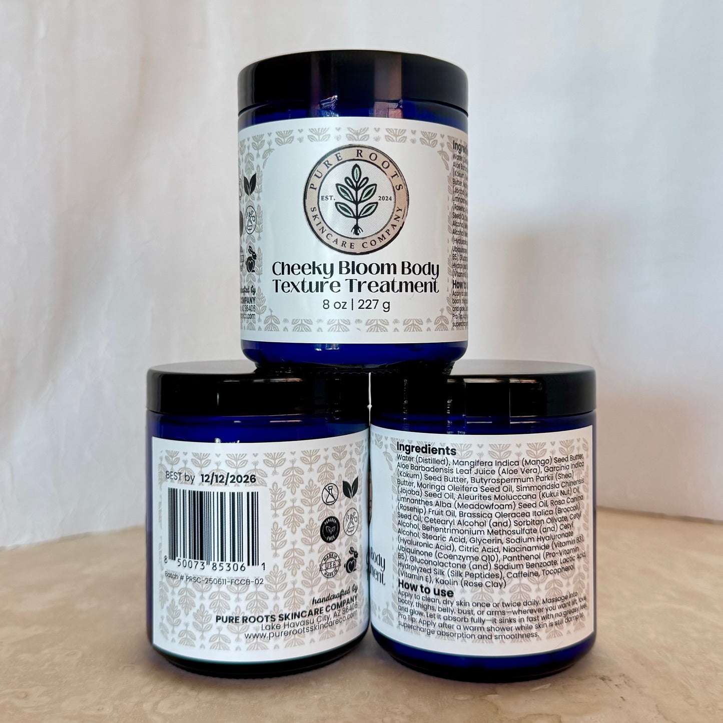 Cheeky Bloom Texture Treatment | Unscented Botanical Body Crème for Smoother-Feeling Skin