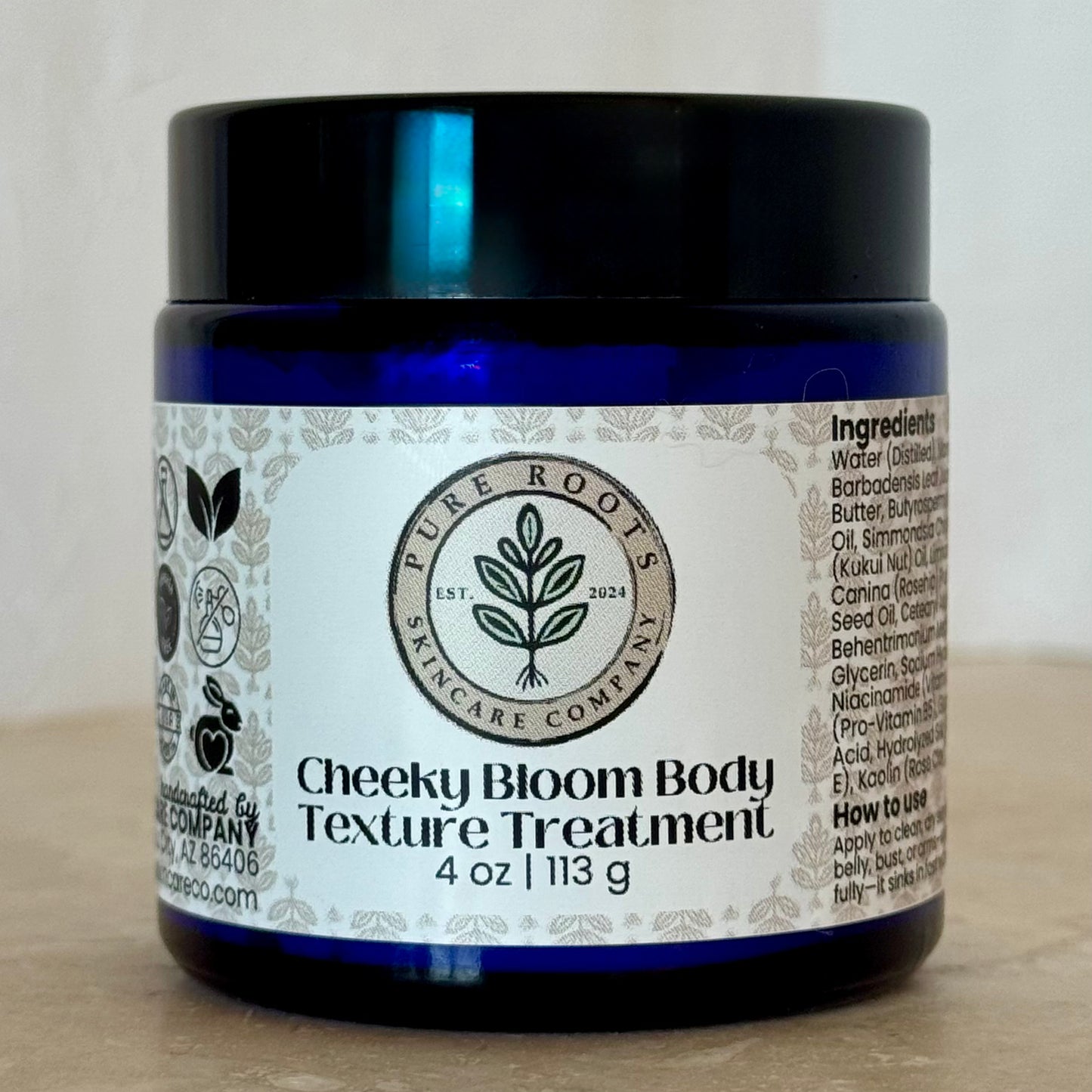 Cheeky Bloom Texture Treatment | Unscented Botanical Body Crème for Smoother-Feeling Skin